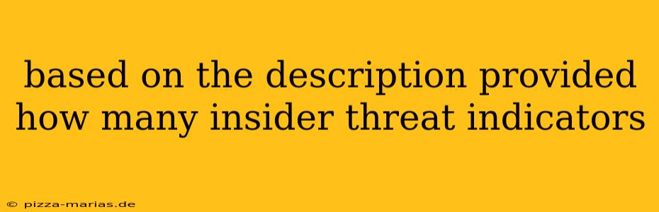 based on the description provided how many insider threat indicators