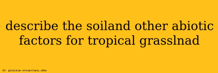 describe the soiland other abiotic factors for tropical grasslnad