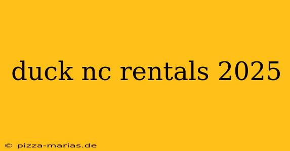 duck nc rentals 2025