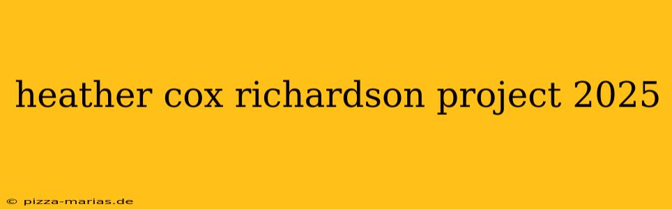 heather cox richardson project 2025