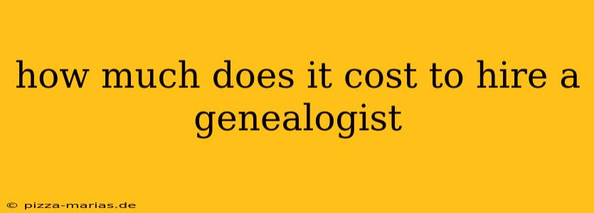 how much does it cost to hire a genealogist