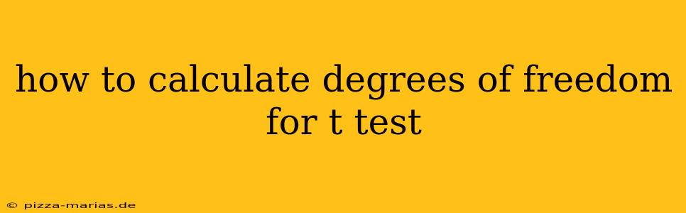 how to calculate degrees of freedom for t test