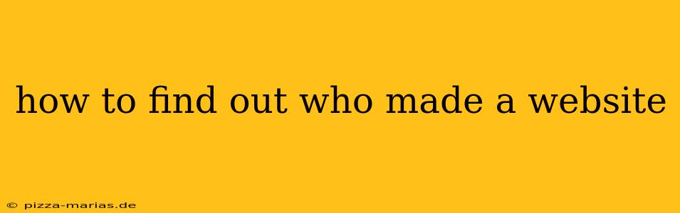 how to find out who made a website