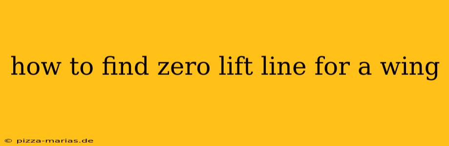 how to find zero lift line for a wing