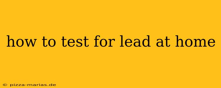 how to test for lead at home