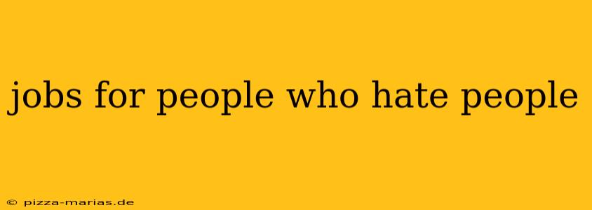 jobs for people who hate people