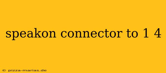 speakon connector to 1 4