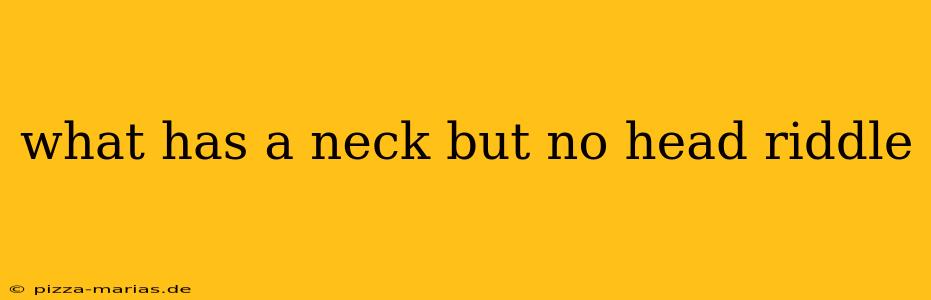 what has a neck but no head riddle