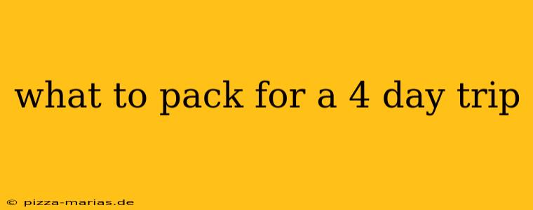 what to pack for a 4 day trip