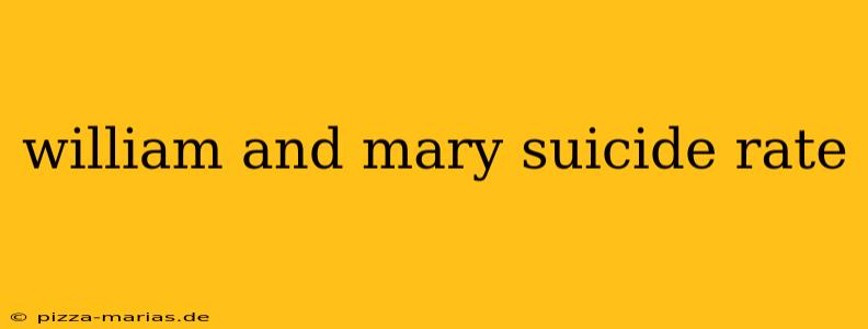 william and mary suicide rate